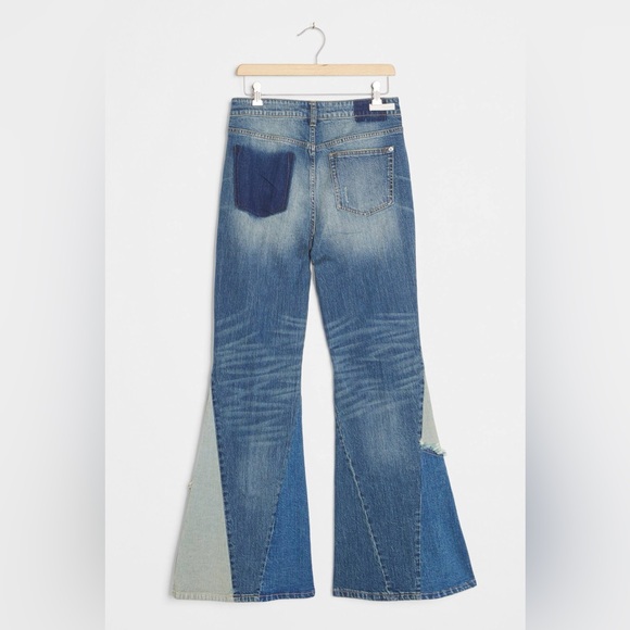 Pilcro Blue and Gray Flare Jeans - Picture 2 of 11
